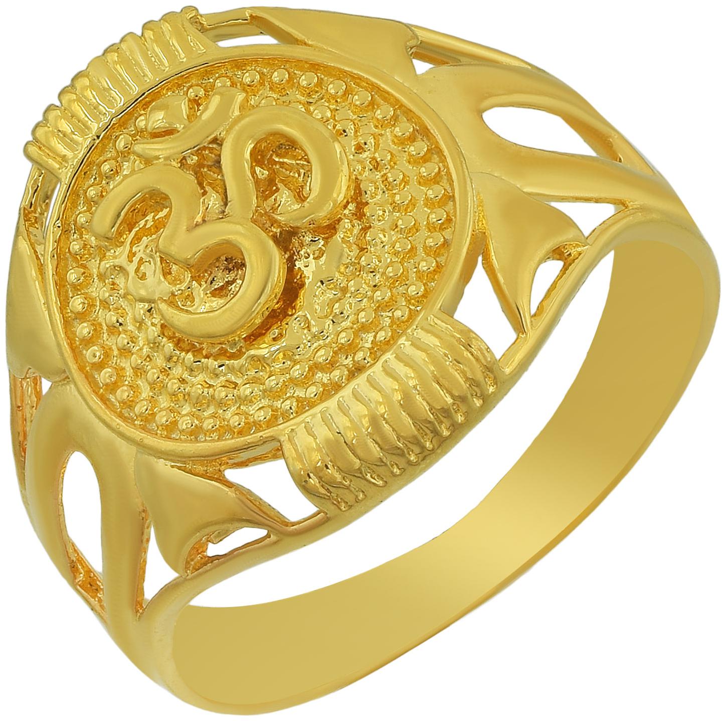 

Memoir Gold Plated Hindu Om Finger Ring Men Women