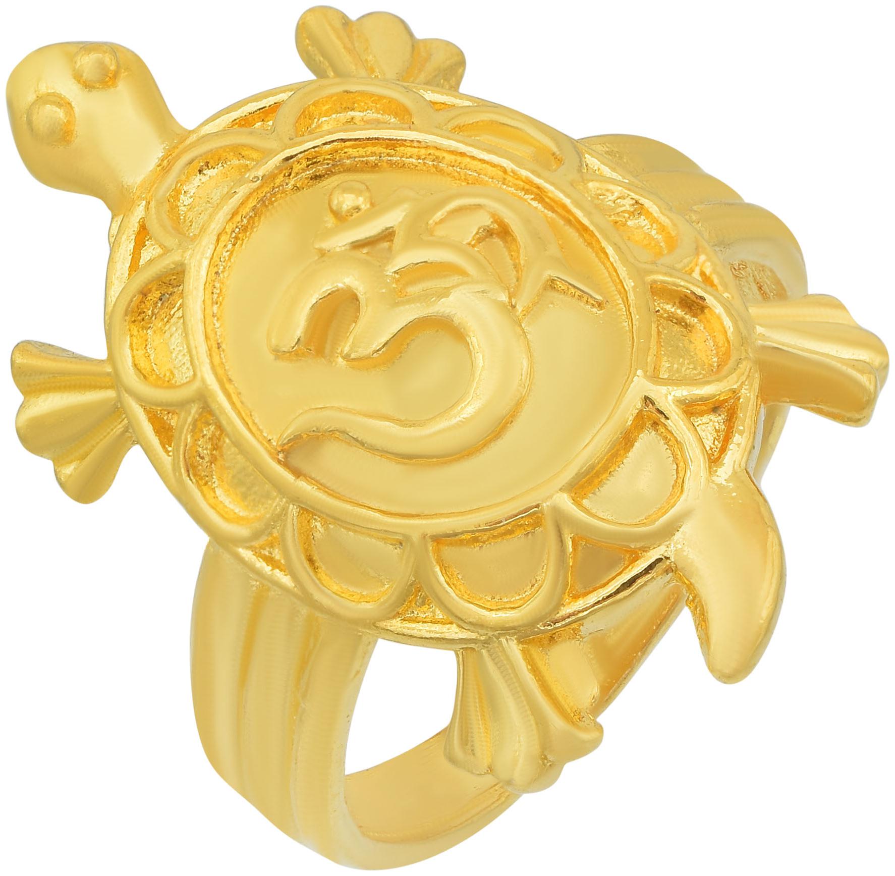 

Memoir Gold plated OM on tortoise Vastu Fengshui finger ring