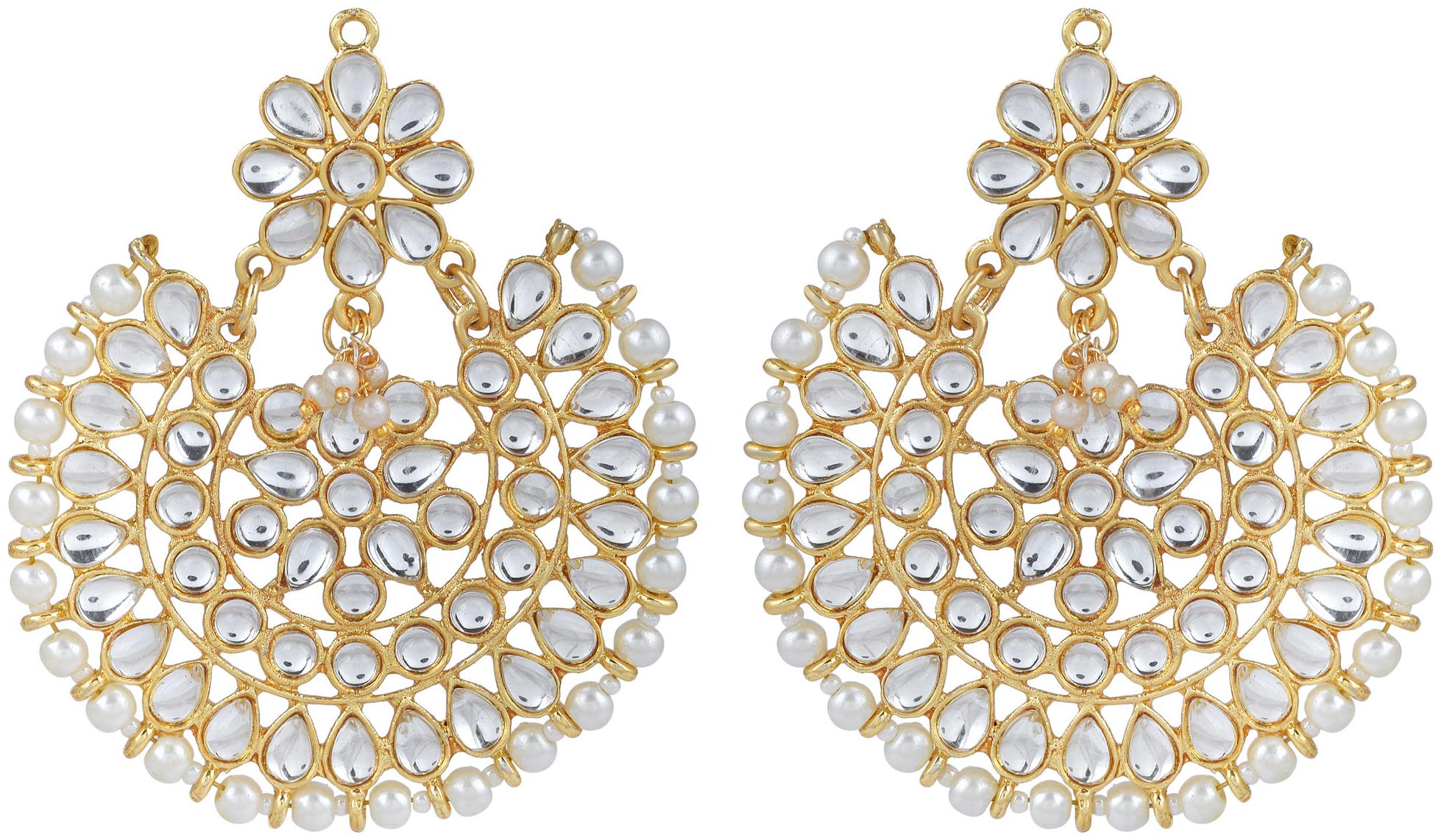 

Memoir Gold plated Traditional Pearl Earrings Women Wedding
