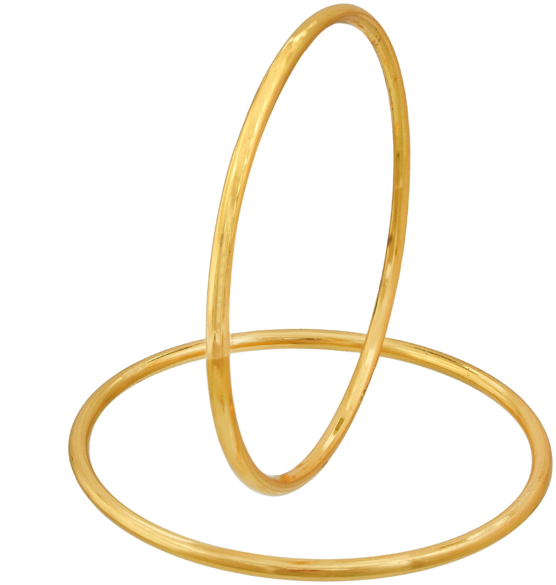 

Memoir Gold Plated Brass Plain Design Simple Sober Bangle Set Women-2 8