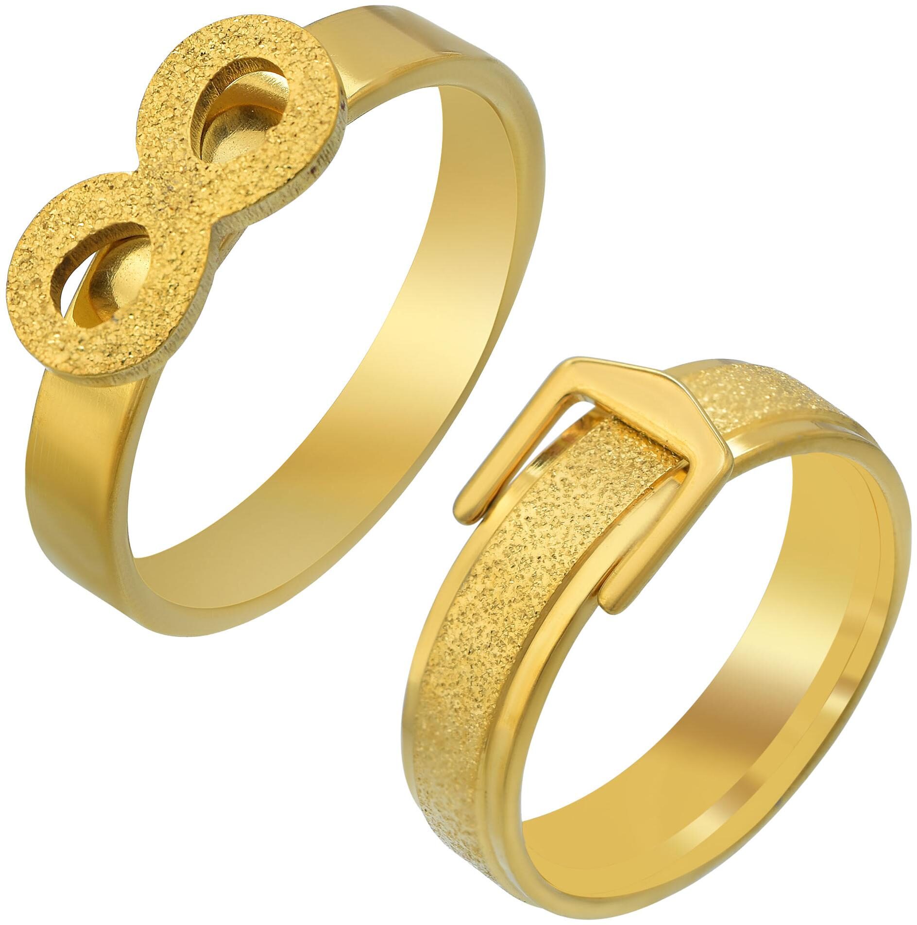 

Memoir Gold Plated Combo of His and Her Finger Ring Fashion Jewellery Finger Ring Combo