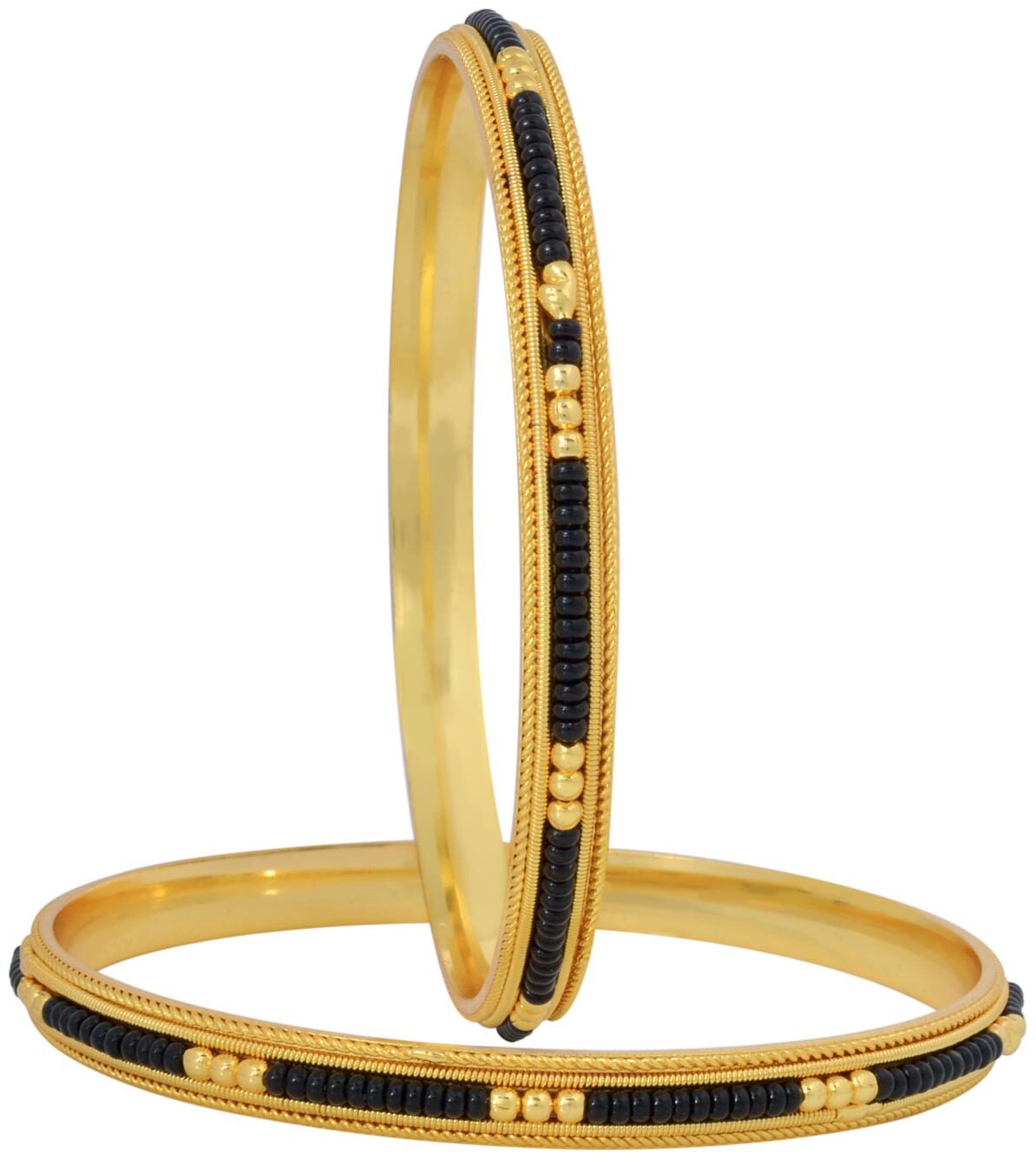 

Memoir Gold Plated Mangalsutra Matching Traditional Bangle Set Ethnic Jewellery for Women