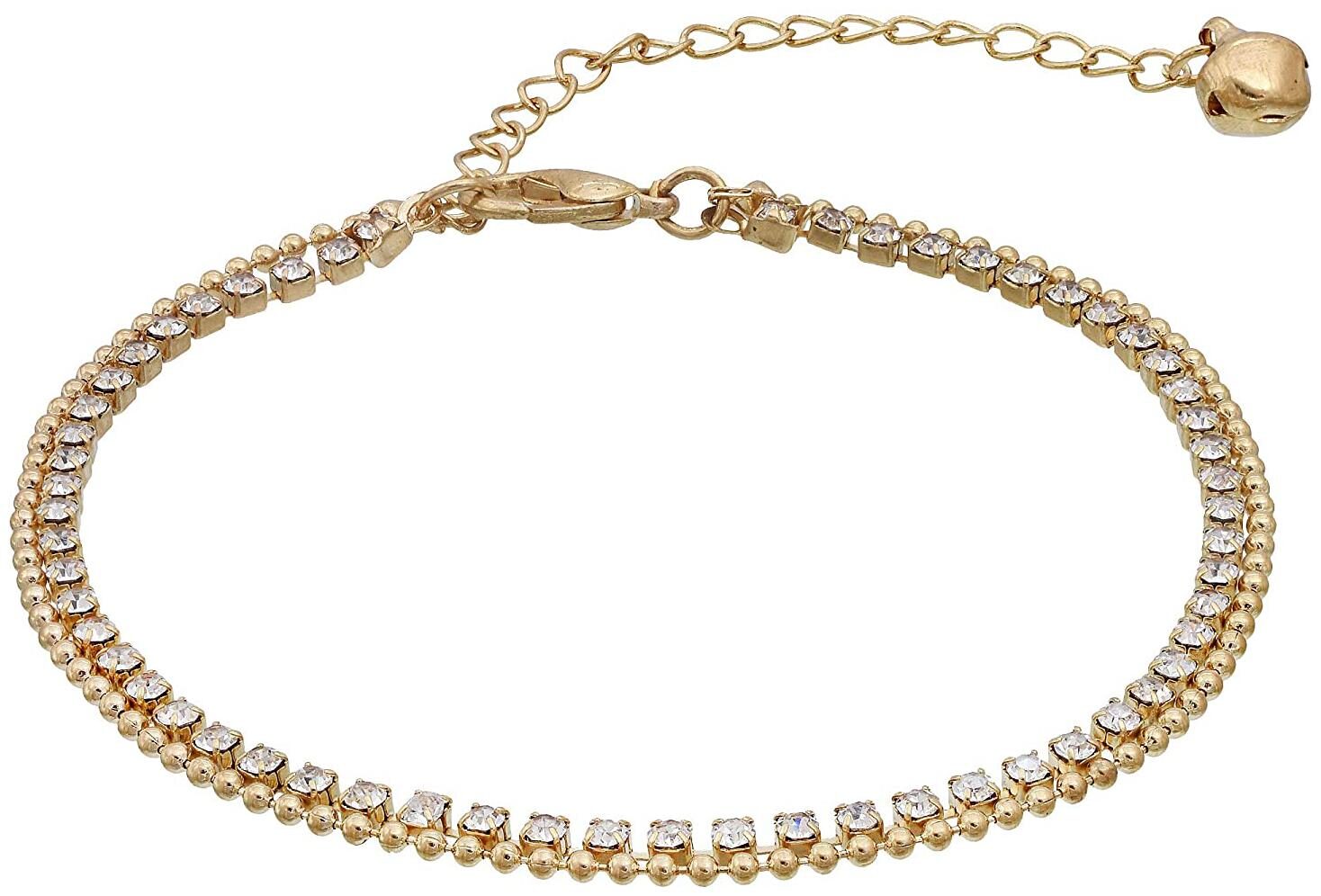 

Memoir Gold Plated CZ Two Strand Fashion Bracelet Women