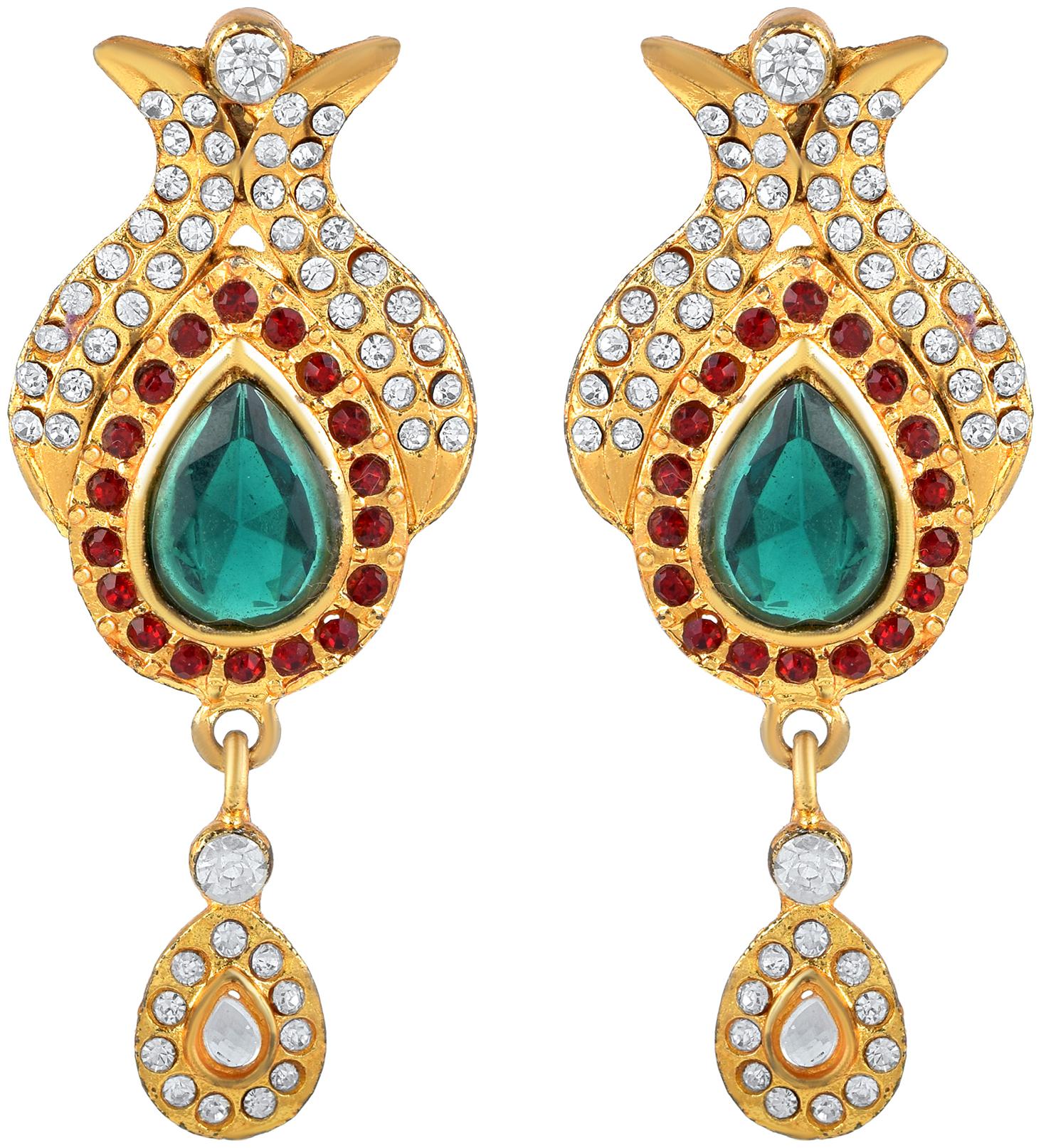 

Memoir Goldplated Faux Emerald CZ Earrings (ERTS3858)
