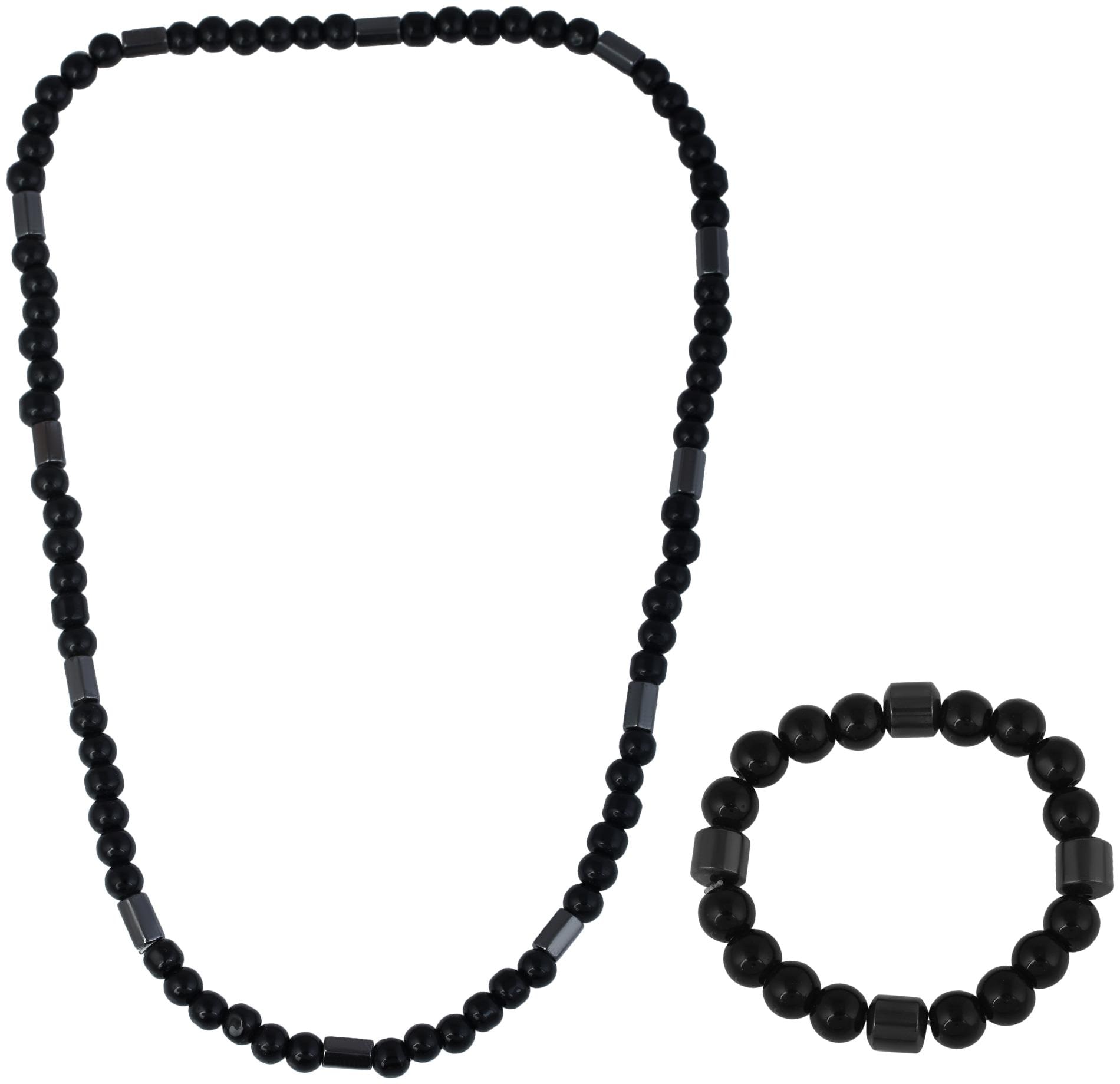 

Memoir Onyx Magnetic Necklace and bracelet Combo Jewellery Good health (CMNI8149)