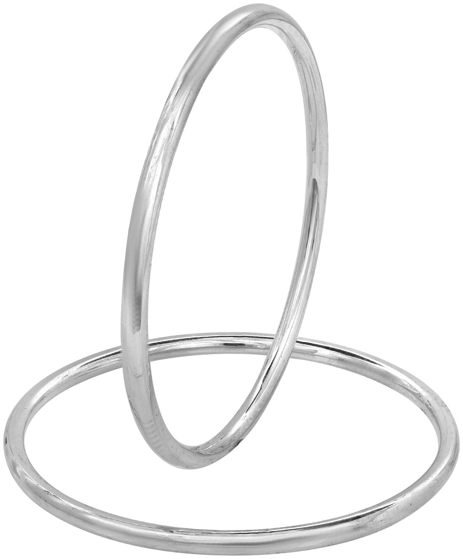 

Memoir Silver plated Simple dailyuse Bangle set Women Stylish (2 6)