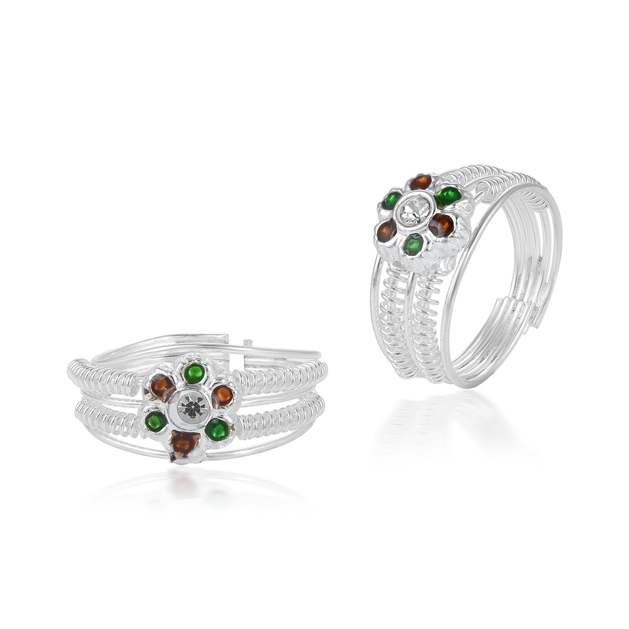 

Memoir Silverplated Colourful CZ Adjustable Fashion Toering Women Traditional (TRAN2424)