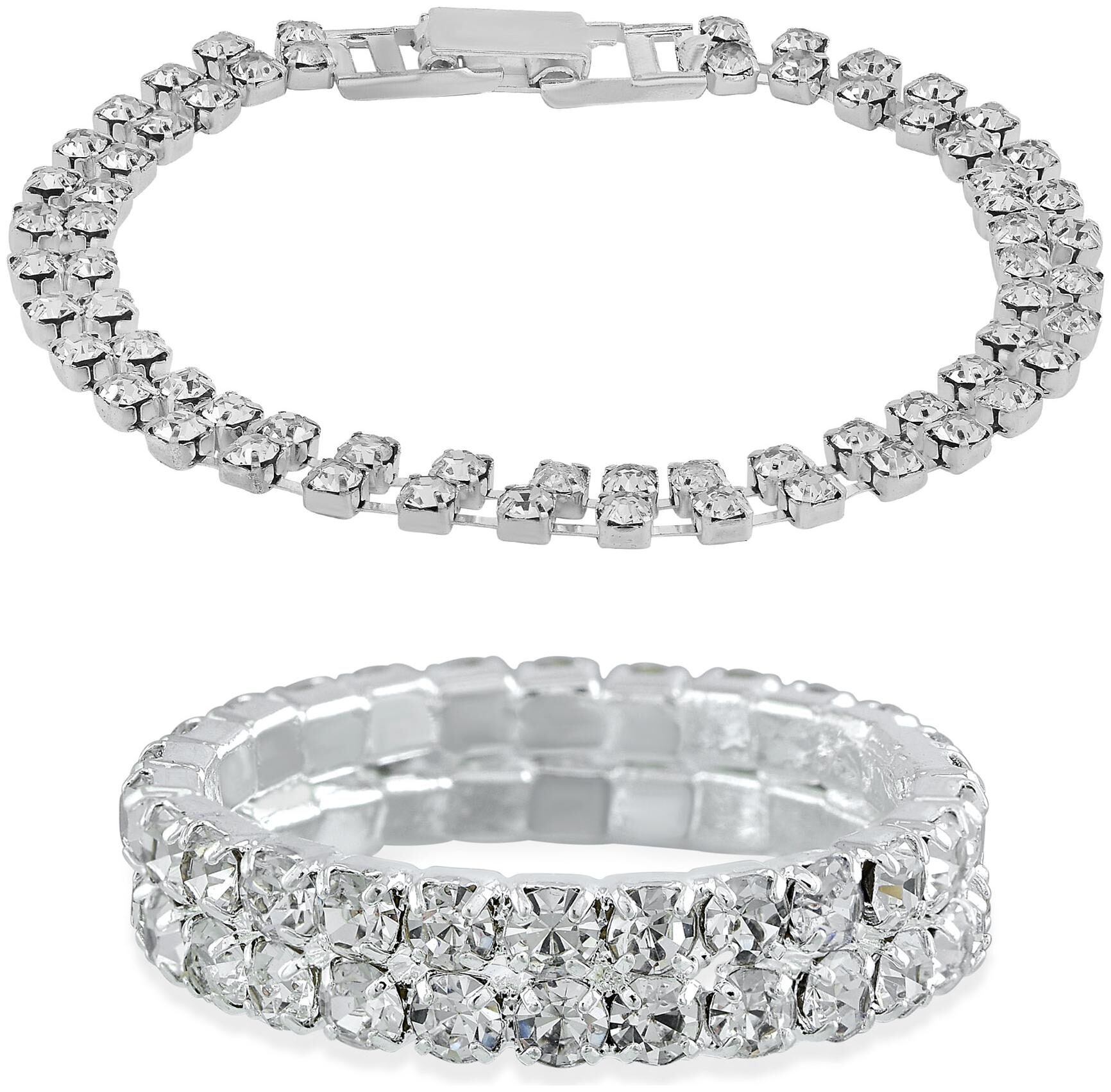 

Memoir Silver Plated Combo of CZ Bracelet and Matching Finger Ring