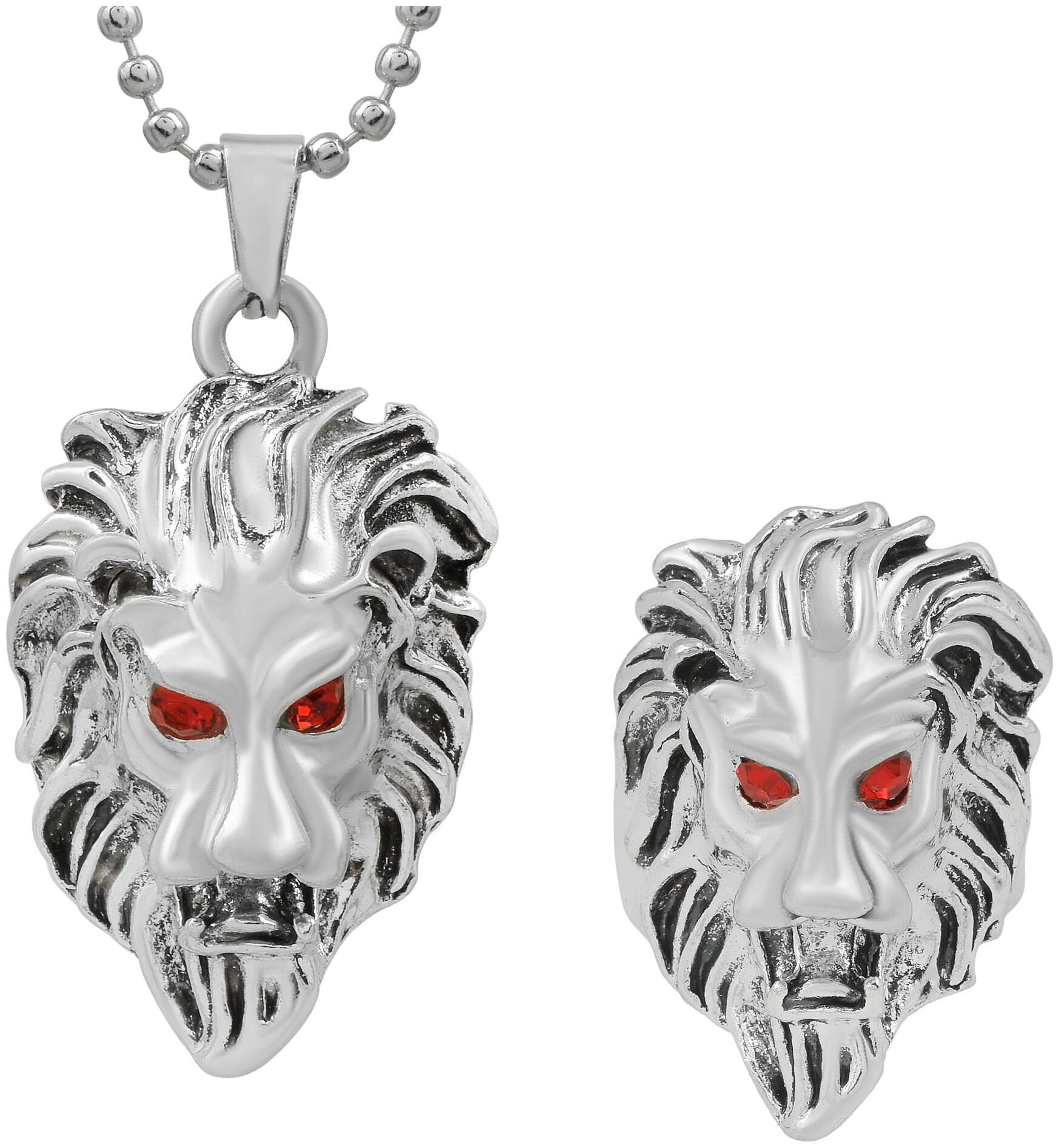 

Memoir Silver plated Brass Combo of Lion pendant and Finger ring