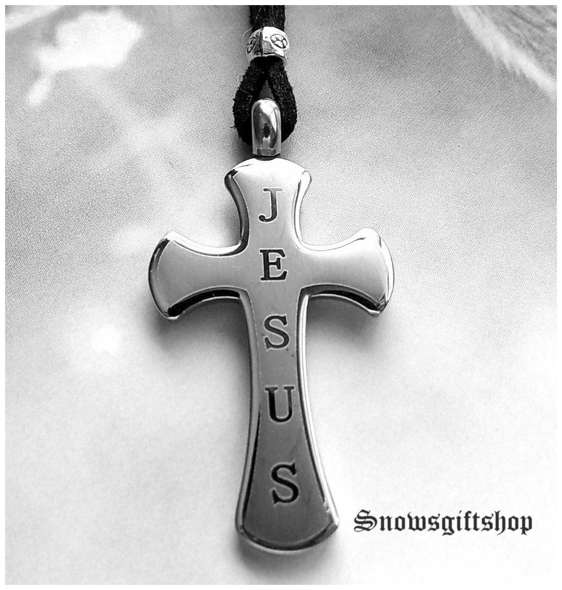 

Men Jesus Cross Stainless Steel New Age Fashion Character Necklace 30 Ajustable