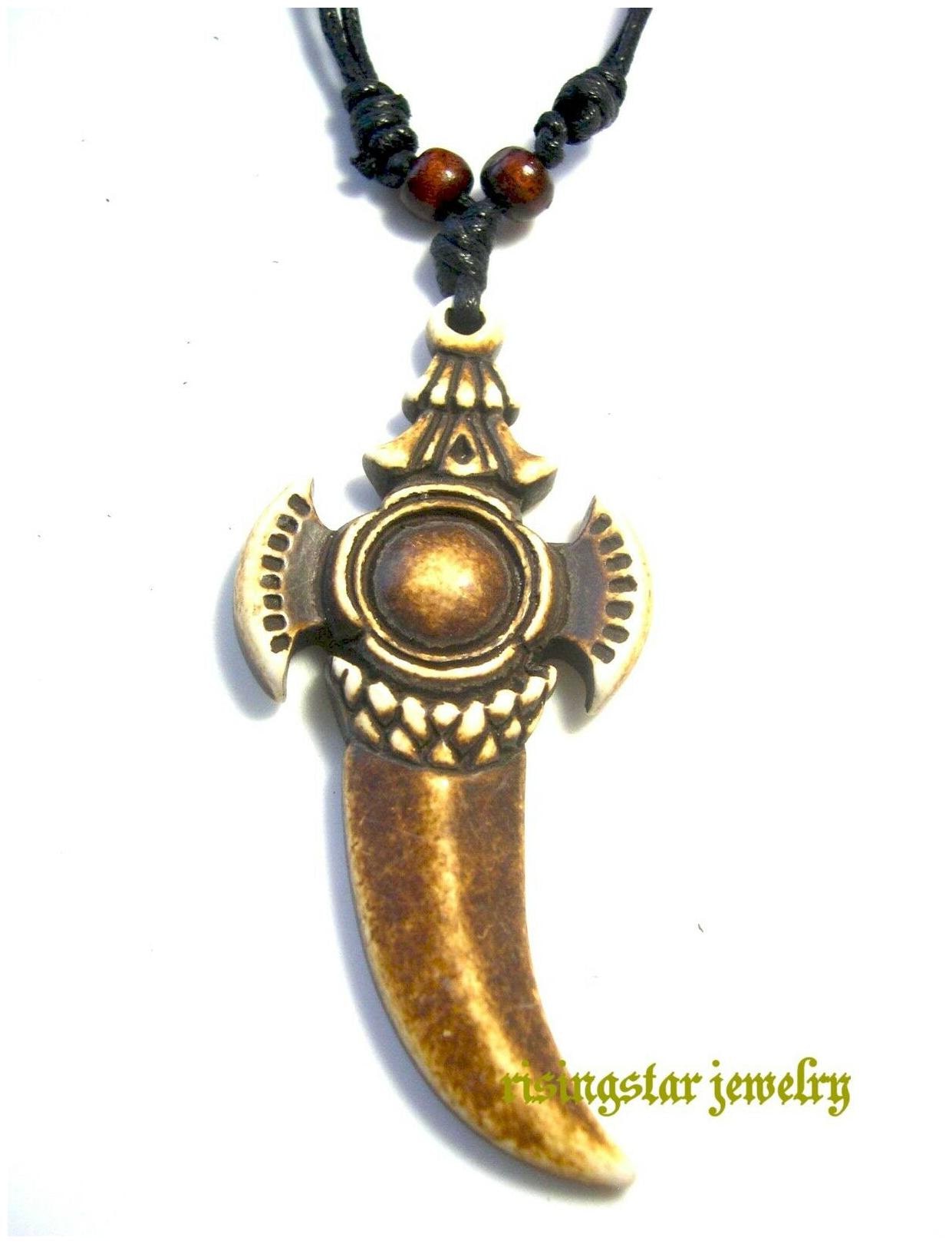 

Men s Cool Mythology Magical Curved Sword Pendant Fashion Characters Necklace