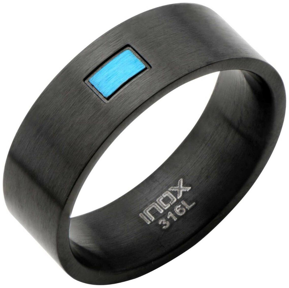 

MEN S INOX BLACK IP RECTANGLE BLUE IP 316L STAINLESS STEEL RING SIZE 12 FR16669