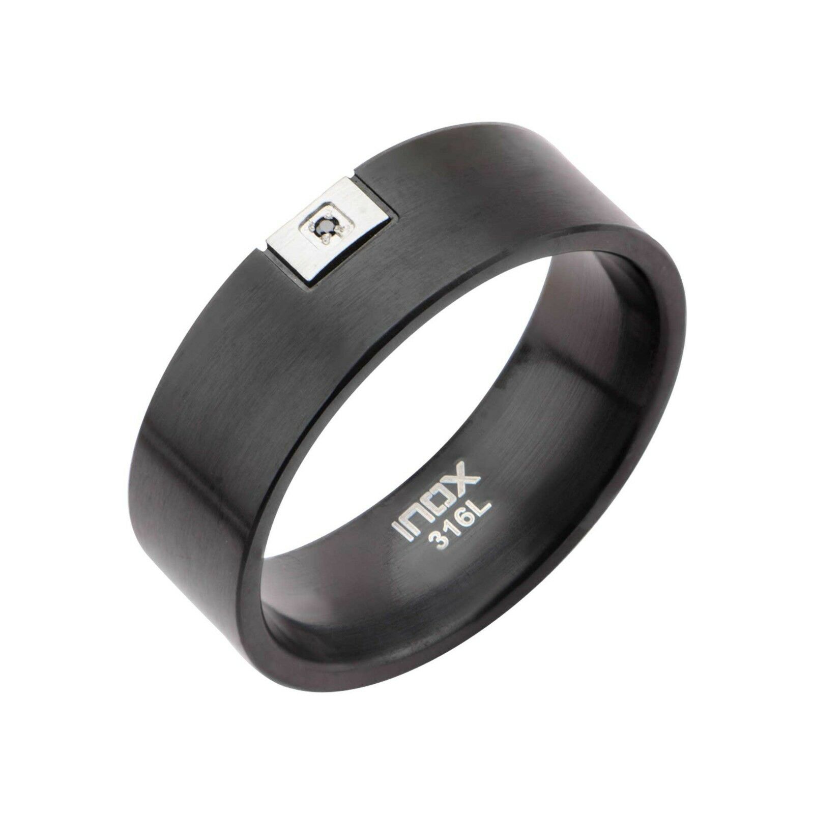 

MEN S INOX BLACK IP STAINLESS STEEL RECTANGLE CZ RING SIZE 13 FR18351