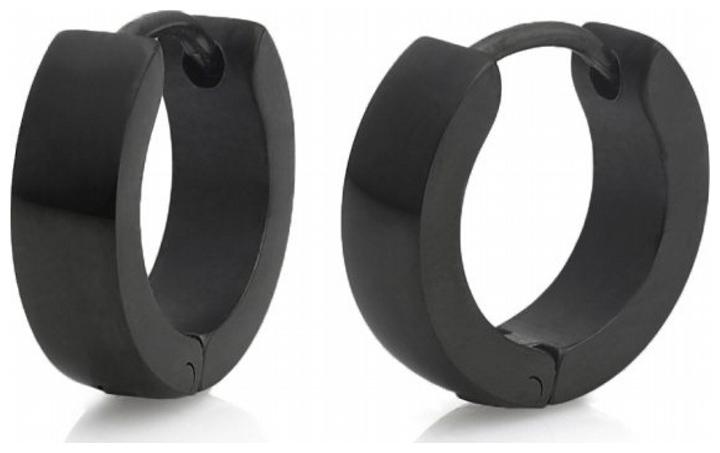 

Men s Plain Black Earrings (One Pair)