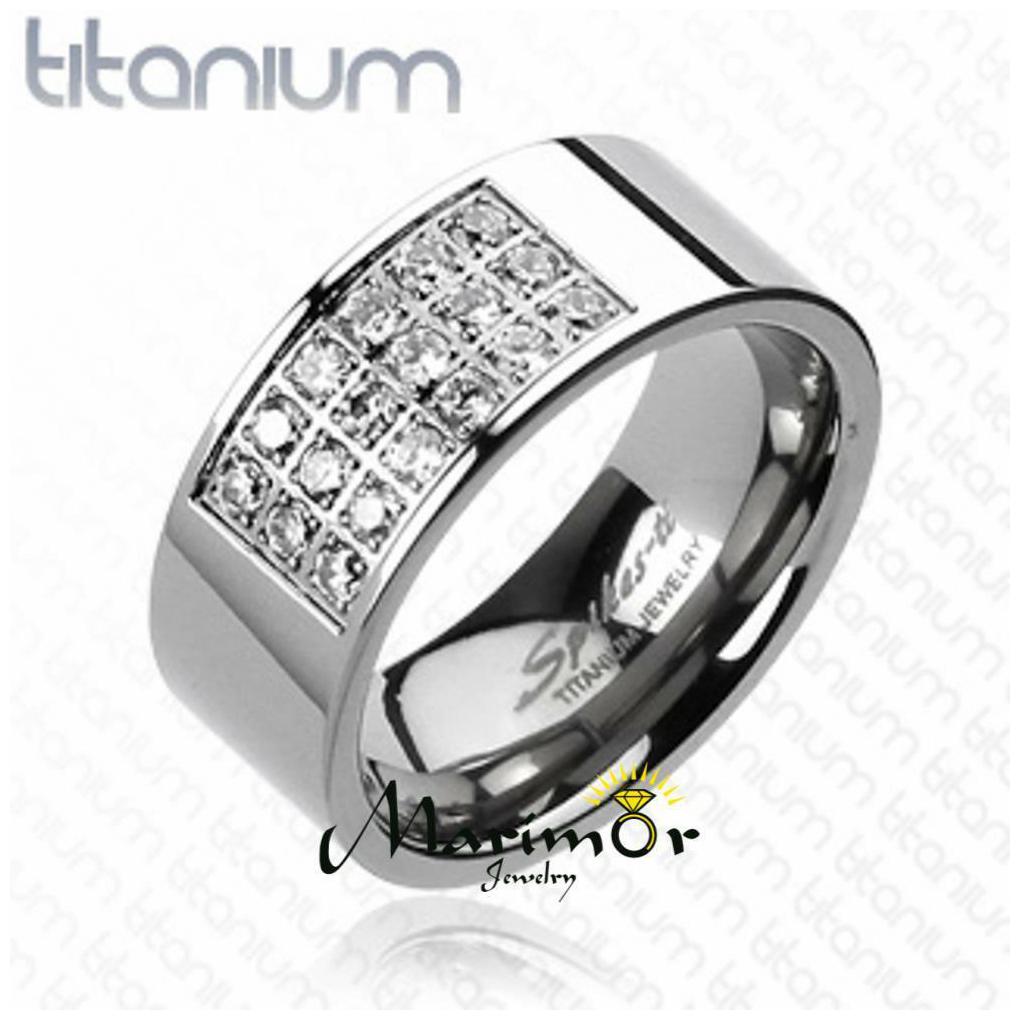 

Men s Solid Titanium Radiant Pave Cubic Zirconia Wedding Band Ring Size 9-14