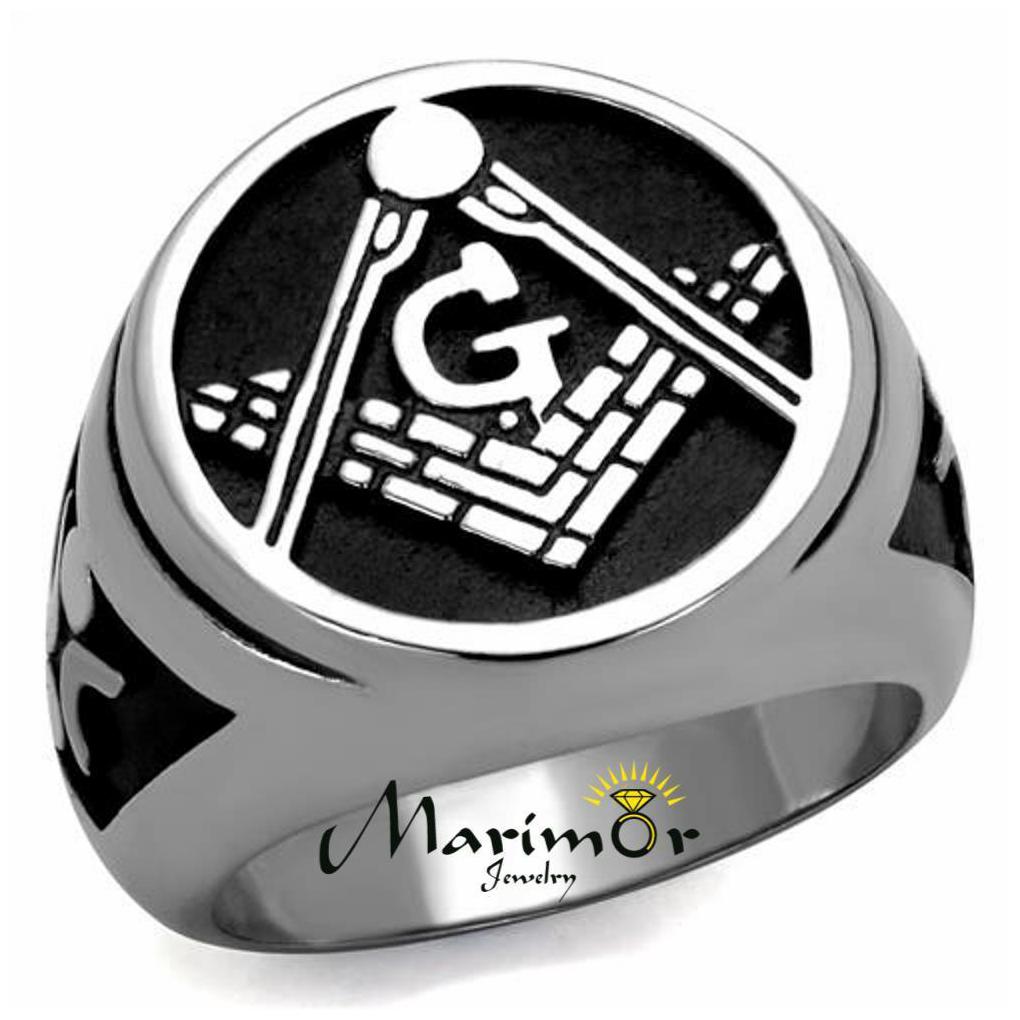 

Men s Stainless Steel Tusk 316 Epoxy Masonic Lodge Freemason Ring Band Sz 8-13