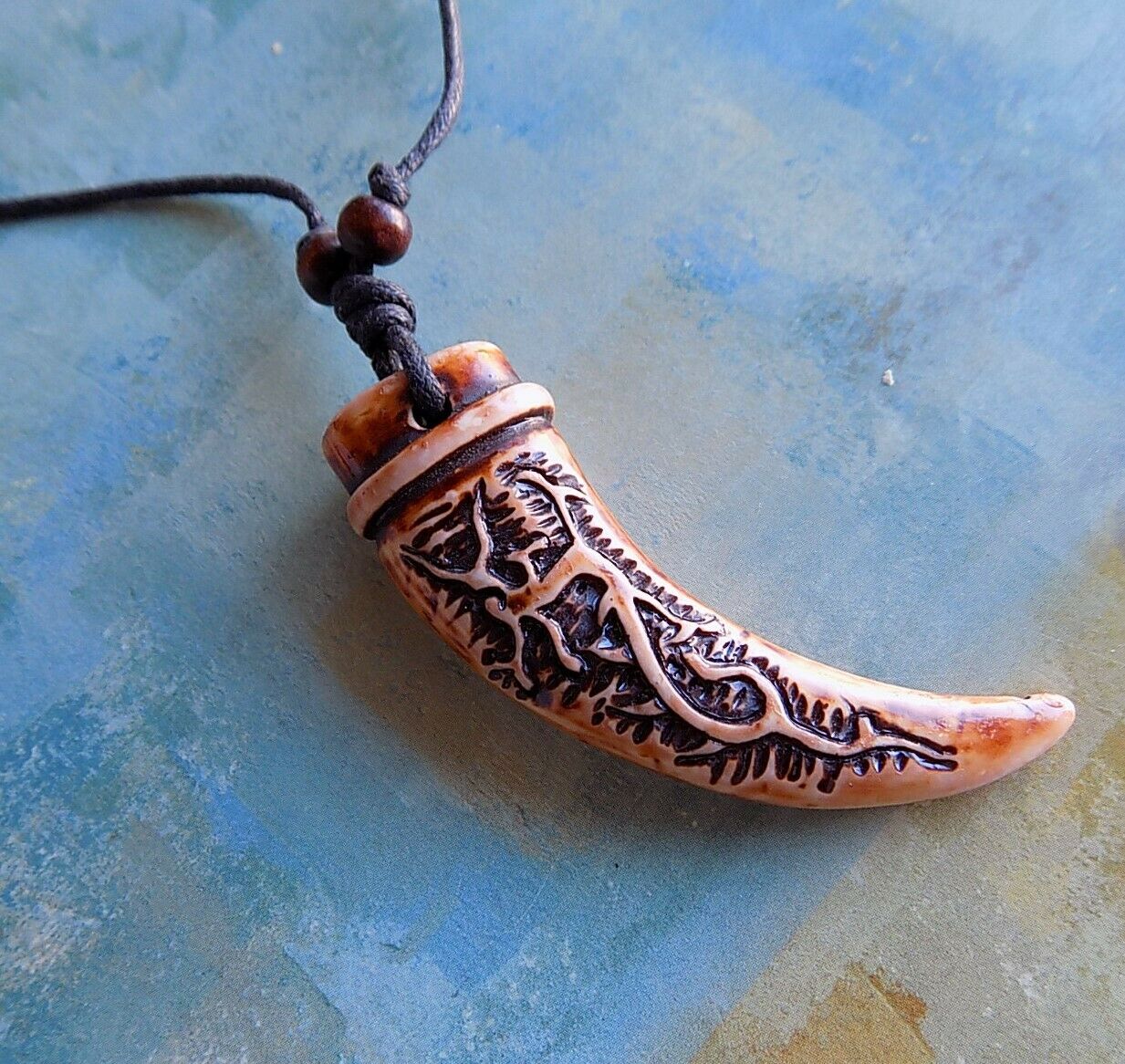 

Men s Women s Sea Dragon Embossed Horn Amulet New Age Characters Necklace
