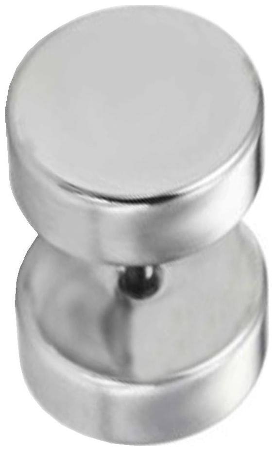 Men Style 6 mm Thickness Barbell Dumbbell Stud Earrings Round Double Sided Silver Stainless Steel Surgical  Single Stud Earring For Men And Boys