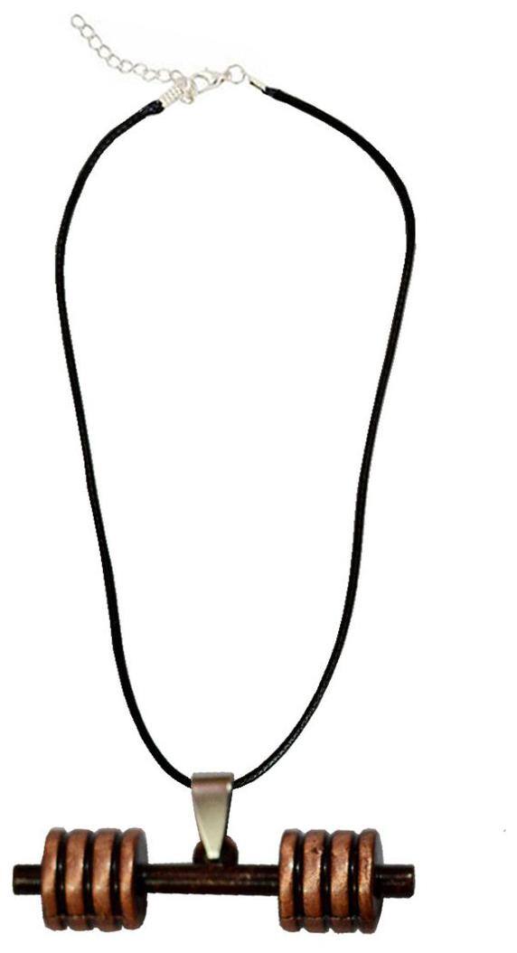 Men Style Bodybuilding Barbell Dumbbell Charm Multicolor Zinc Alloy Dumbbell Necklace Pendant For Men And Boys