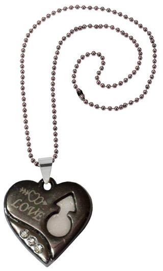 Men Style Crystal Female Symbol love Heart Black Alloy Heart Pendent For Women