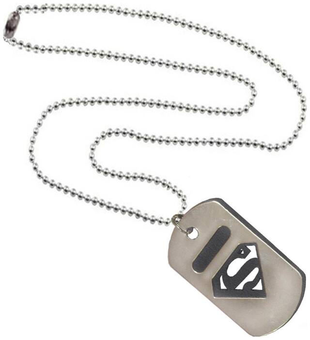 Men Style Hot Selling Man of steel Superman Inspired SPn09094 Silver And Black 316 L stainless Steel Square Pendent For Men