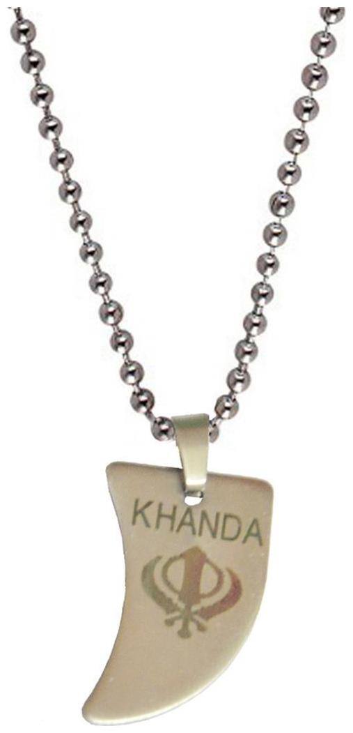 Men Style New Design Khanda Silver Stainless Steel Khanjir Pendent For Men And Boys
