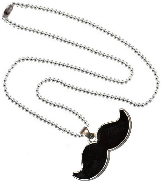 Men Style Small  Mustache Beard   Black  Zinc Alloy Beard Pendant Necklace For Men And Women