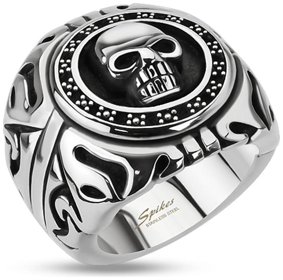 

MEN S 316L STAINLESS STEEL SKULL Shield Fancy Wide Ring Size 9-15