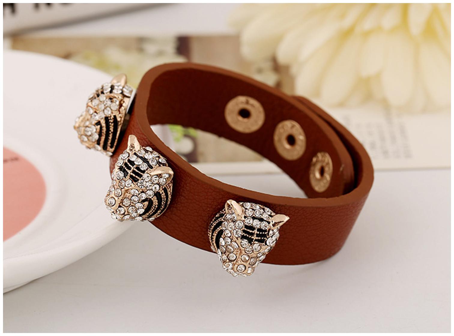 

Mens Bracelet Brown Leather Unisex Bracelet (J033) by The Fashion for Sure