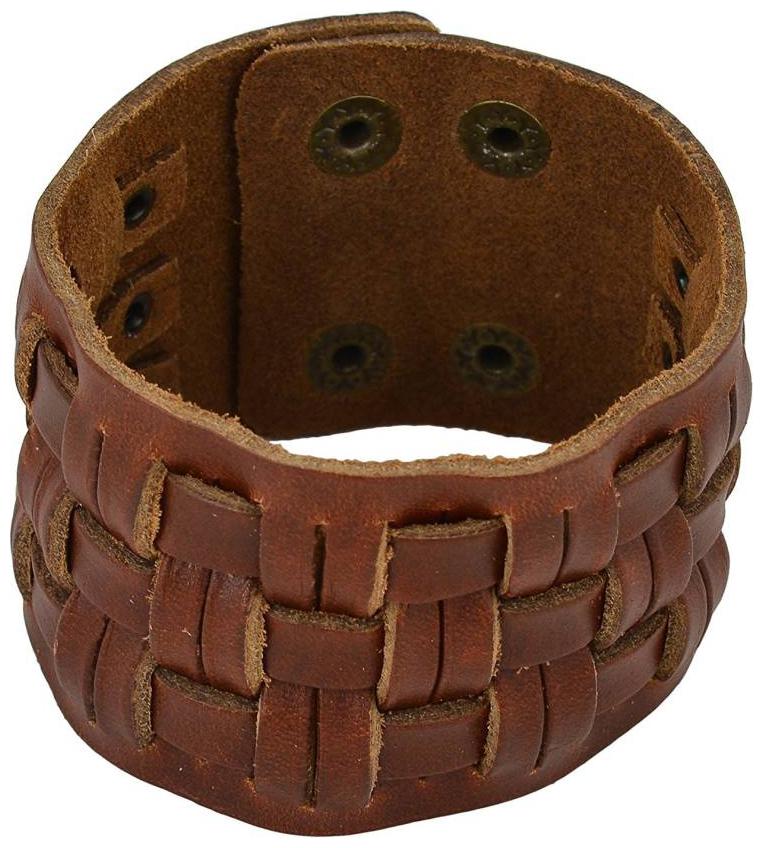 

Mens Bracelet Brown Leather Unisex Bracelet (J046) by The Fashion for Sure