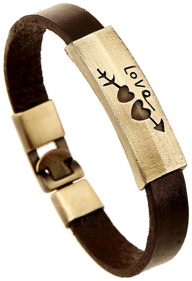 

Mens Bracelet Leather Wrist Band Bracelet BrownBy The Fashion for Sure