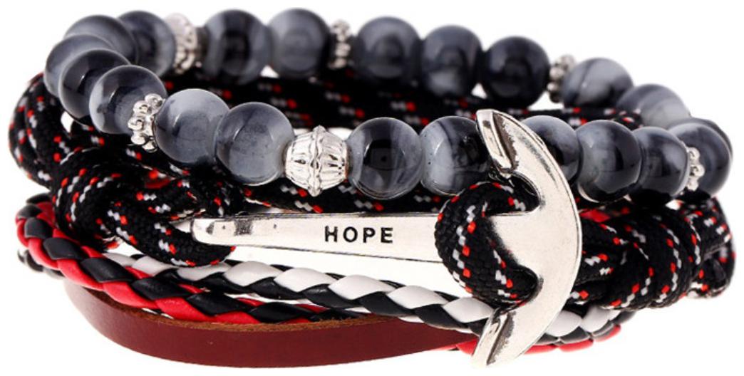 

Mens Bracelet Navy Contracted Wind Restoring Ancient Ways is Woven Anchor Leather Bracelet with Hand Rope Leather Bracelet with Multilayer Suit Nautical Bracelet (J101) by The Fashion for Sure