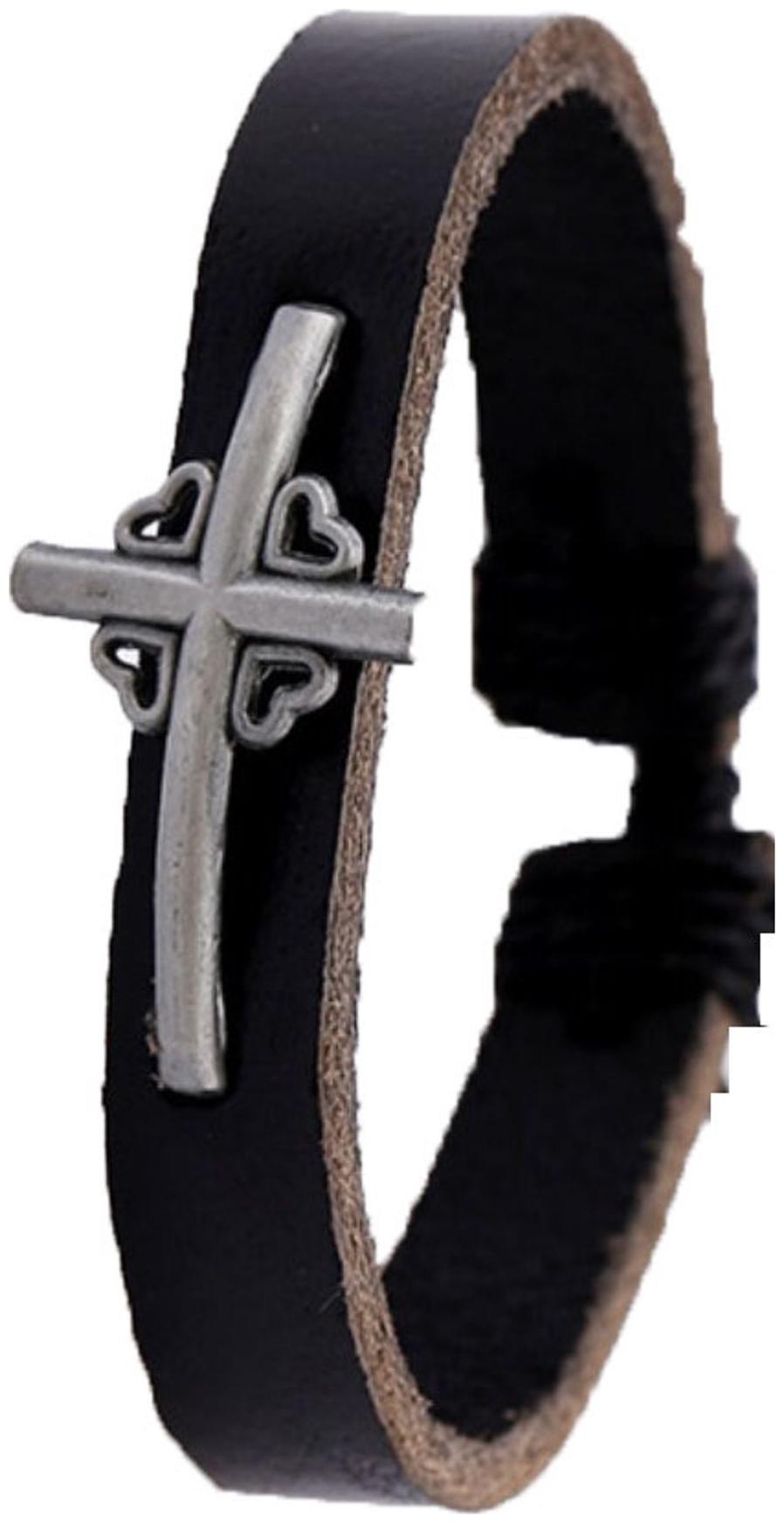

Mens Bracelet Leather Wrist Band Bracelet BlackBy The Fashion for Sure