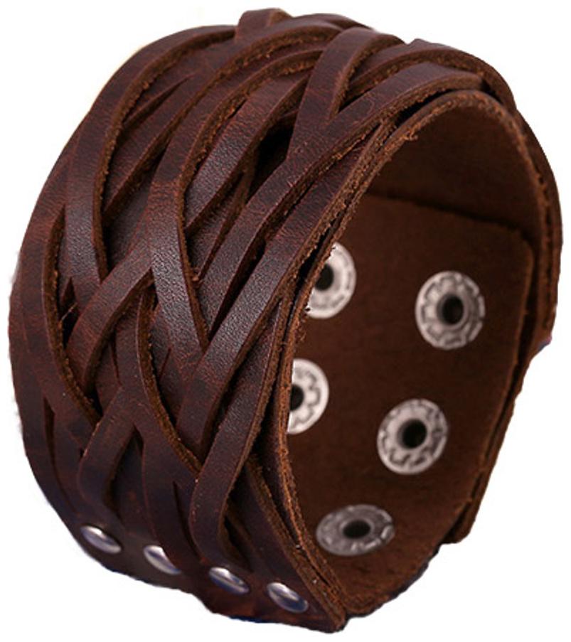 

Mens Bracelet Half Cuff Woven Leather with Multiple Layer Brown Color of Bracelet with Beautiful Style (J068) by The Fashion for Sure