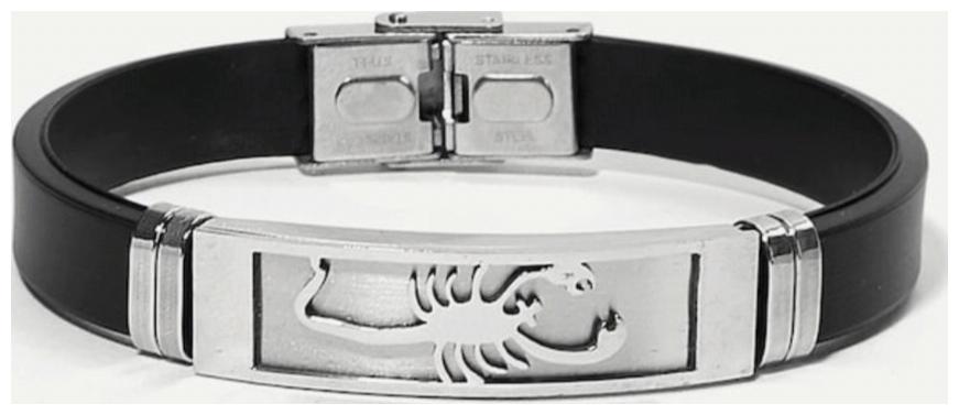 

METAL LOCK LEATHER TAG BRACELET