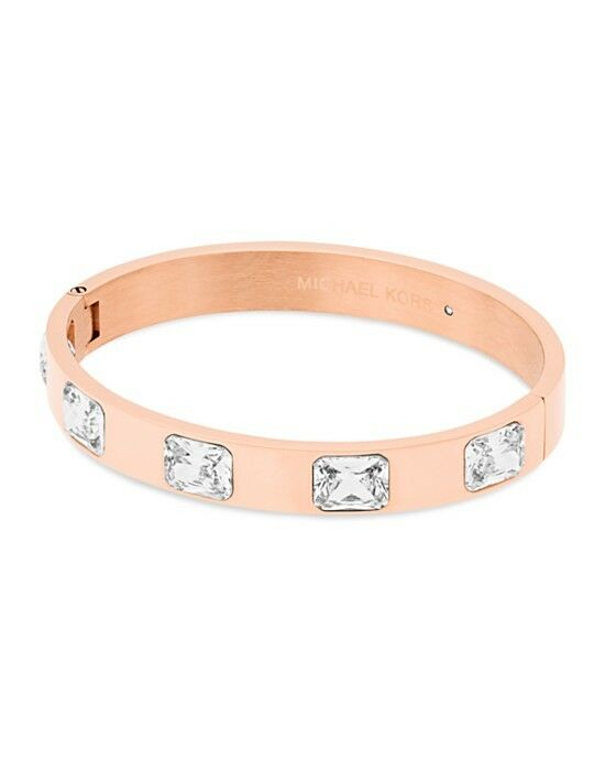 

Michael Kors Rose Gold Crystal Stud Bangle Bracelet MKJ6238791 New 796483292505