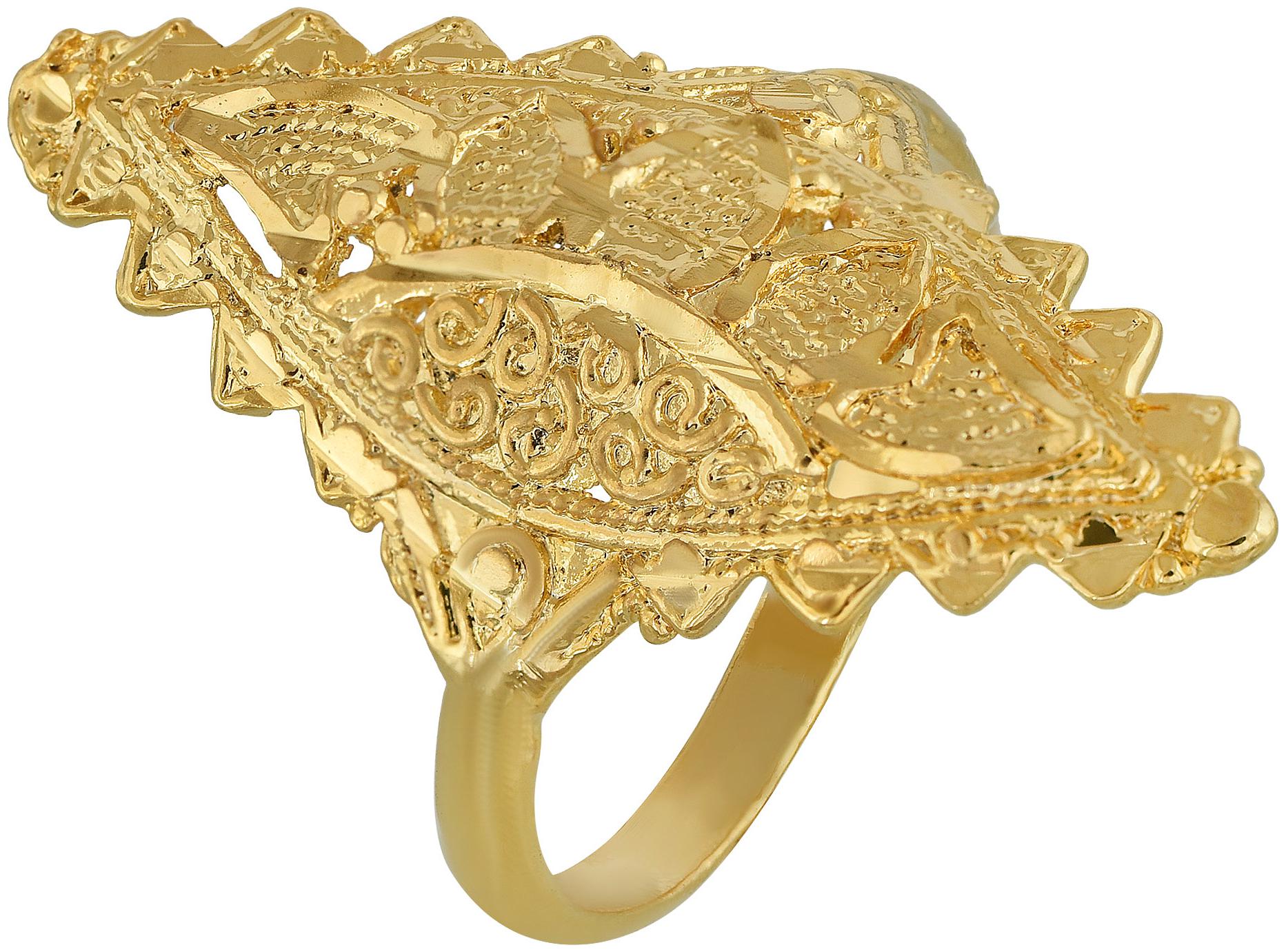 

MissMister 24KT Real Gold Plated Hand Made Filigree Long Fashion Finger Ring Woman Ladies Traditional