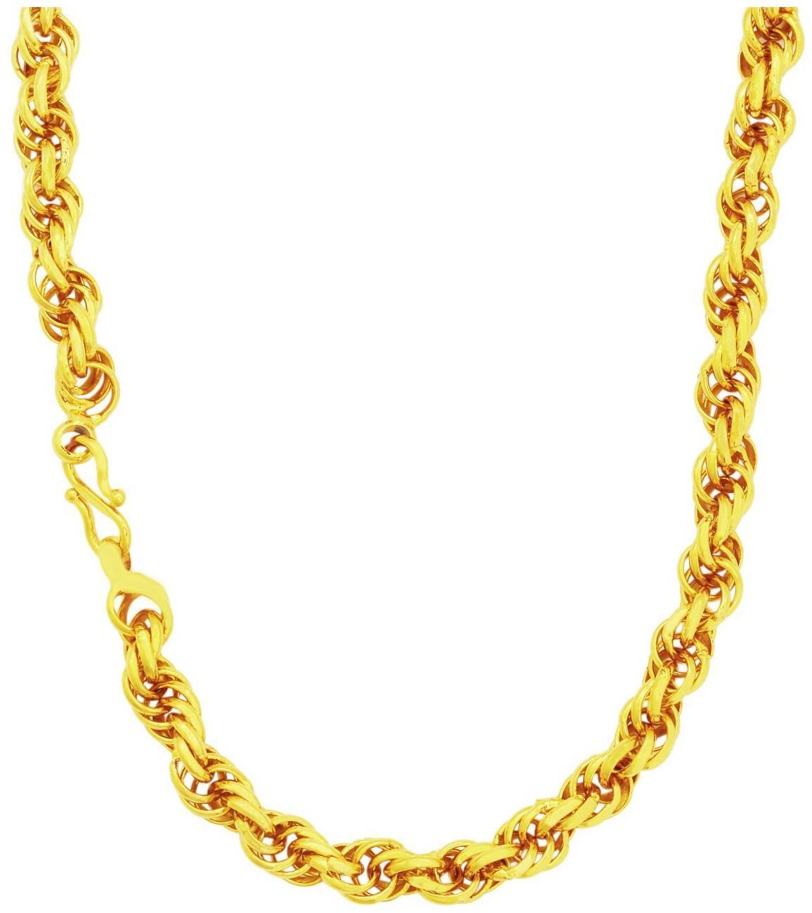 

MissMister 24KT Gold Plated 24 inch 6mm Thick Rope Design Chain for Men and Women