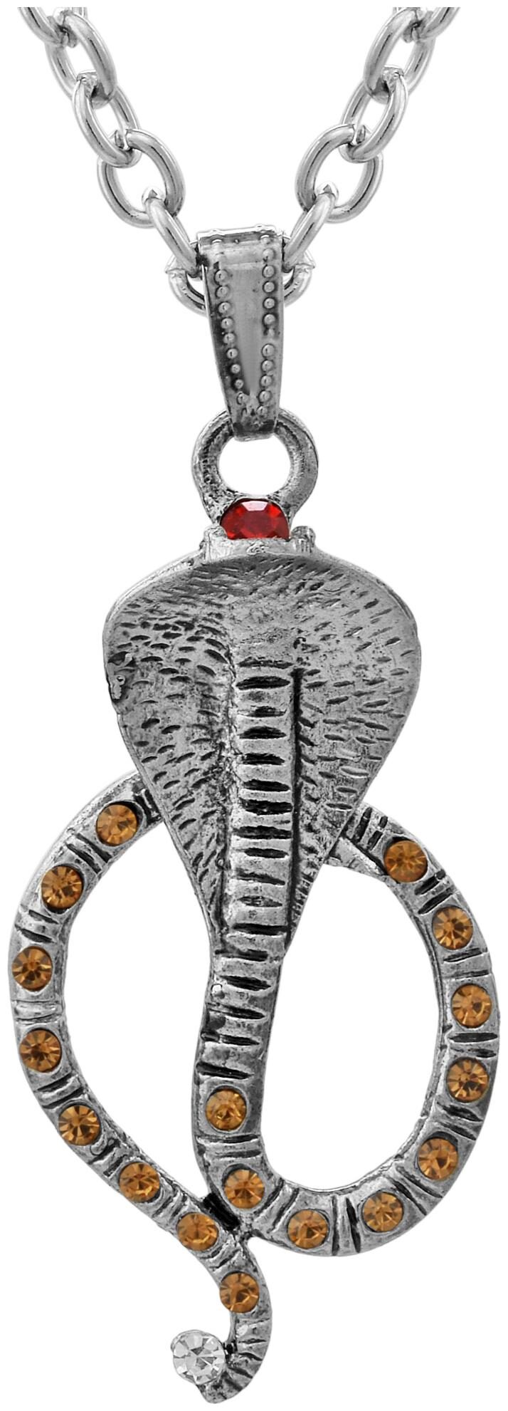 

Missmister Brass Antique Finish Yellow Cz Snake Nag-Devta Fashion Pendant Latest