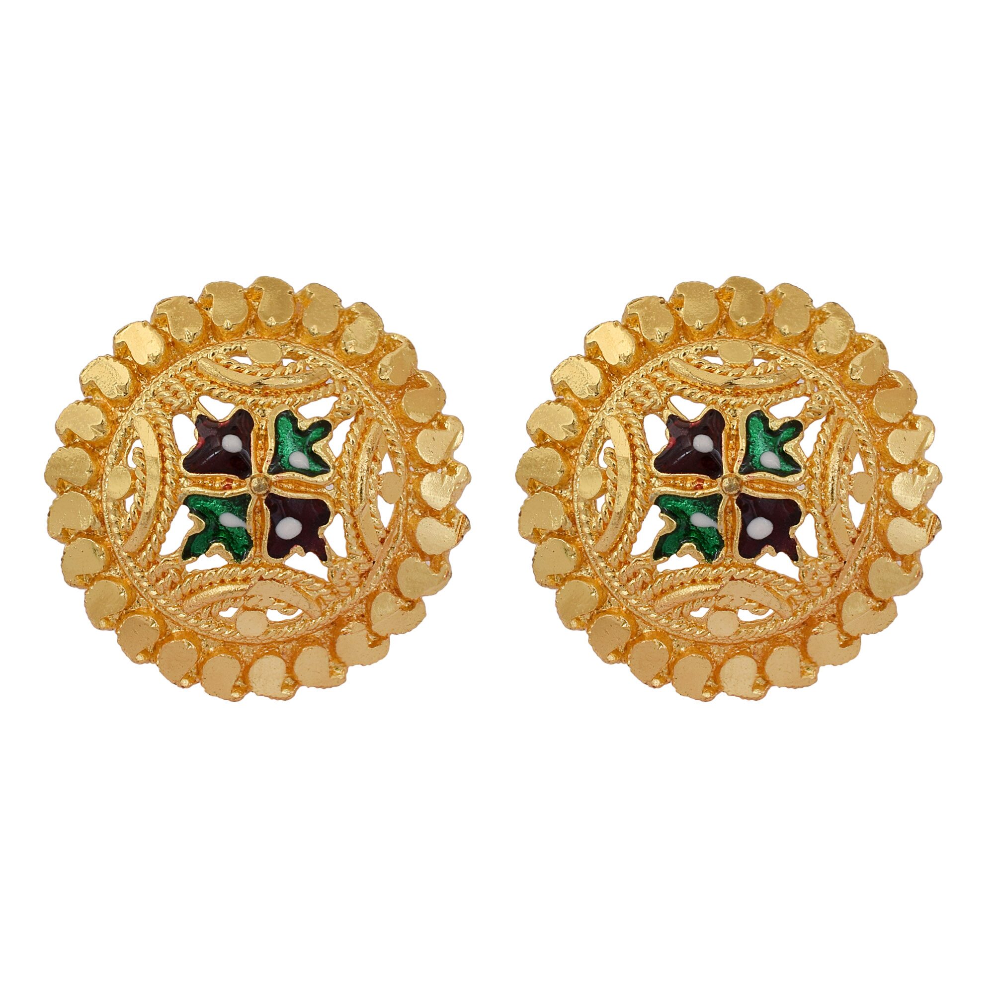 

MissMister Floral Gold Stud Earring For Women