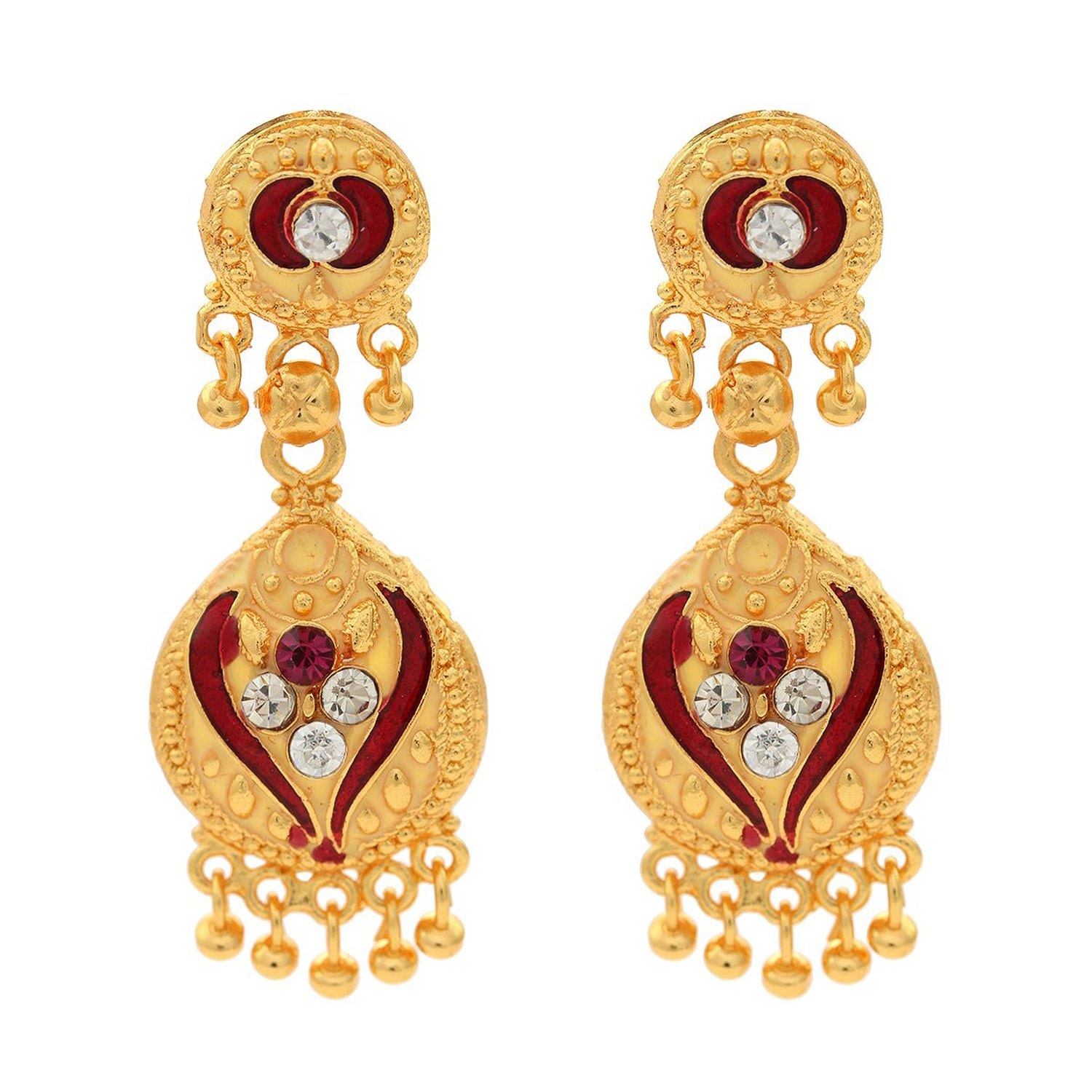 

MissMister Floral Red DangleEarring For Women
