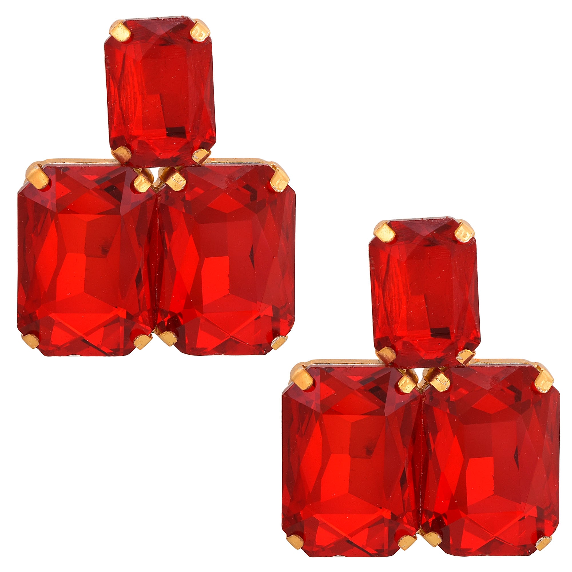 

MissMister Floral Red Stud Earring For Women