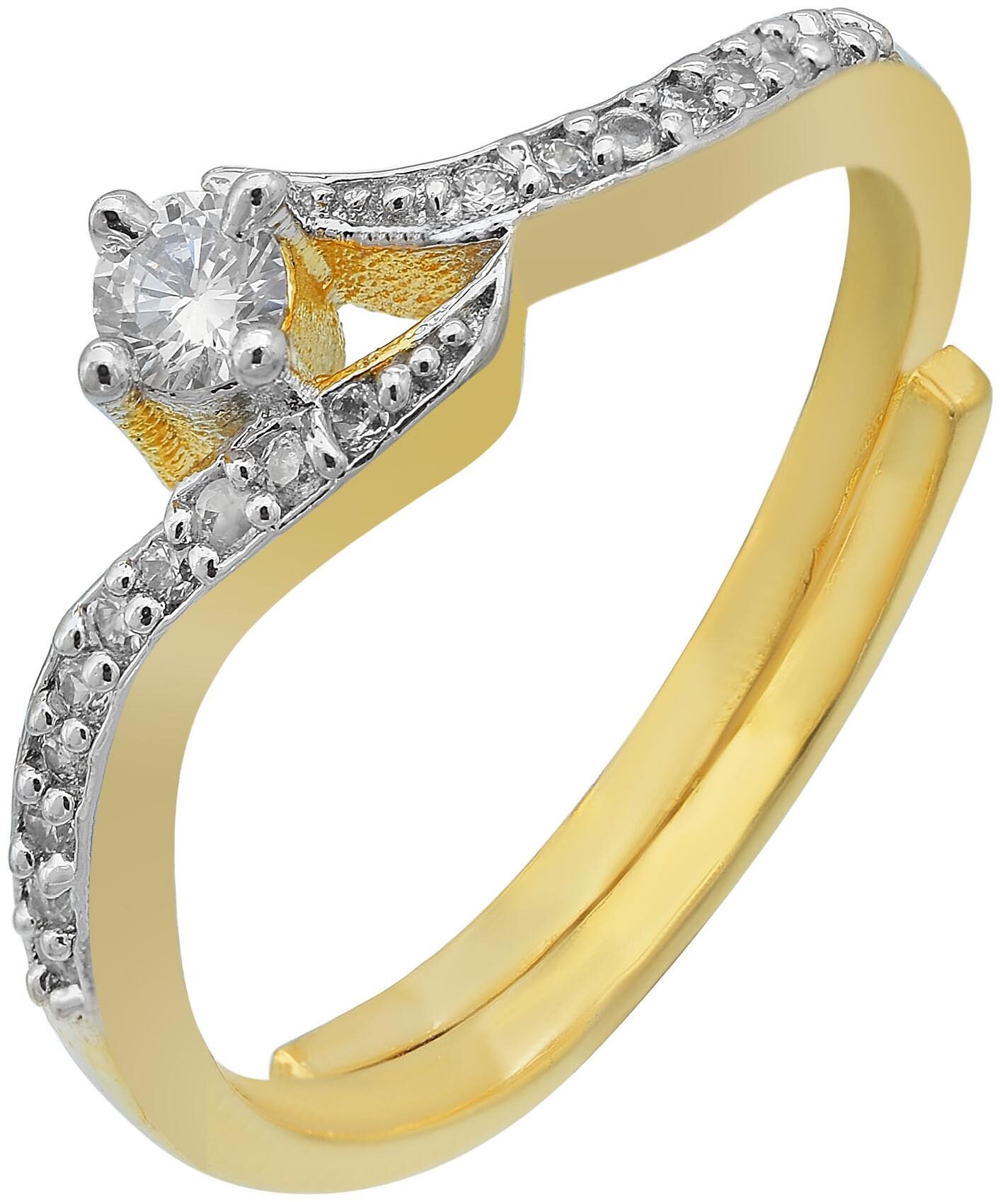 

MissMister Gold Plated CZ Sleek Fashion Finger Ring Women Girls Lady
