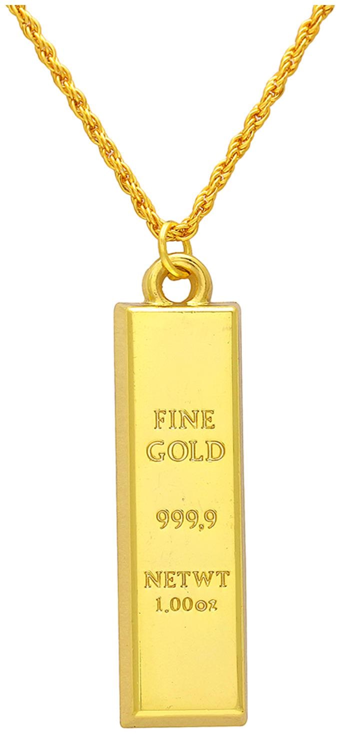 

Missmister Gold Plated Swiss Gold Bar Shaped Chain Pendant Fashion Necklace Jewellery