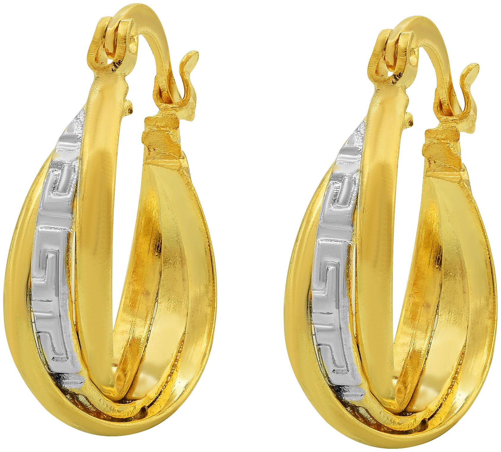 

Missmister Gold Plated Yellow And White Gold Two Colour Hoop Earrings Women