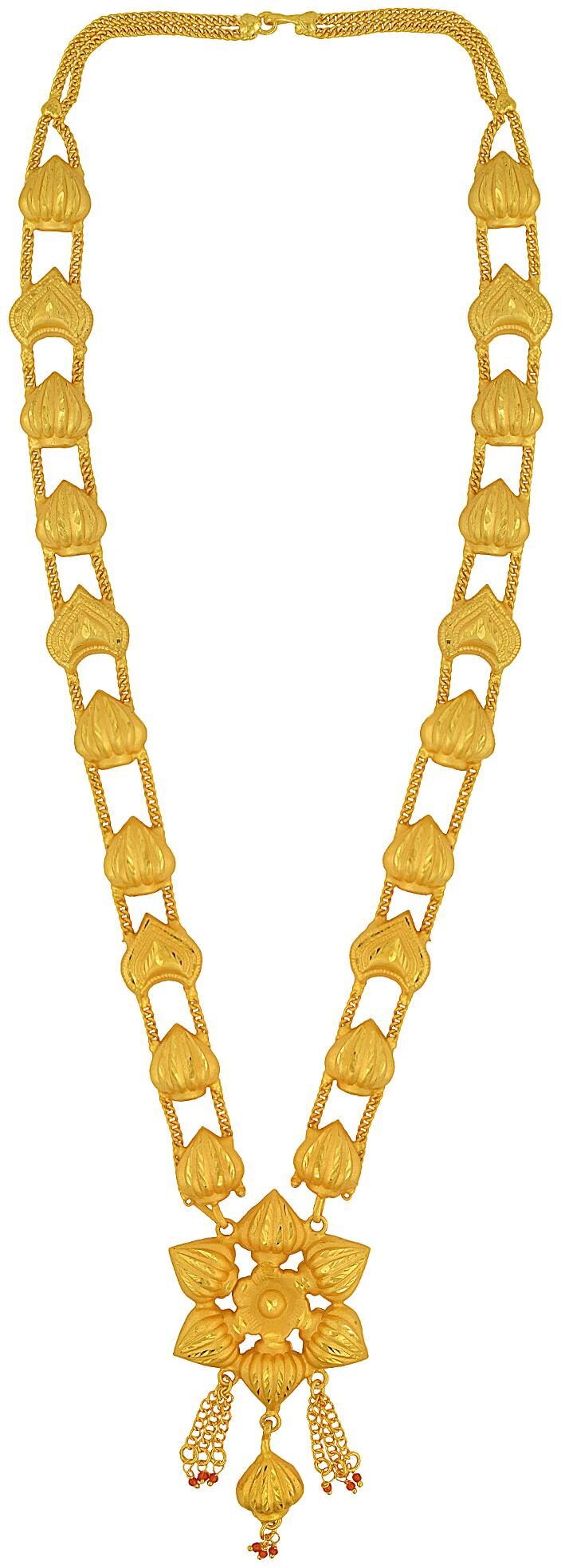 

MissMister Gold plated Brass Flower and Heart shape design light weight Necklace Women Fashion Stylish