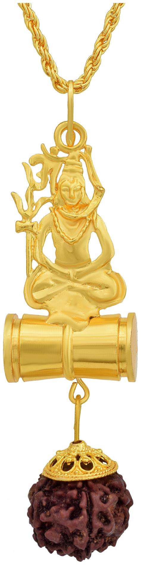 

Missmister Gold Plated Shiv And Original Rudraksh Pendant