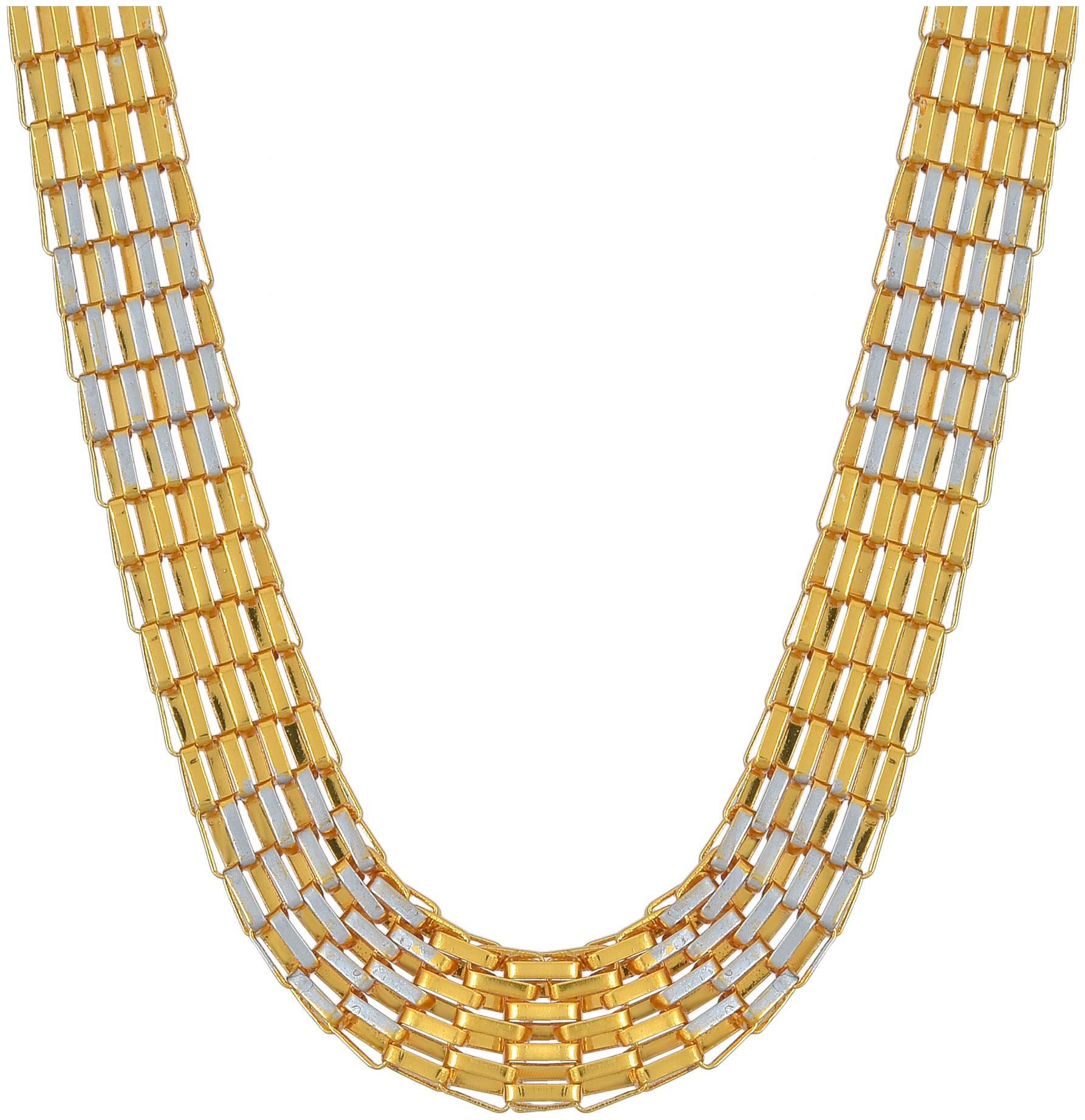 

MissMister Gold Plated Broad Dual Tone Fashion Chain Men Women