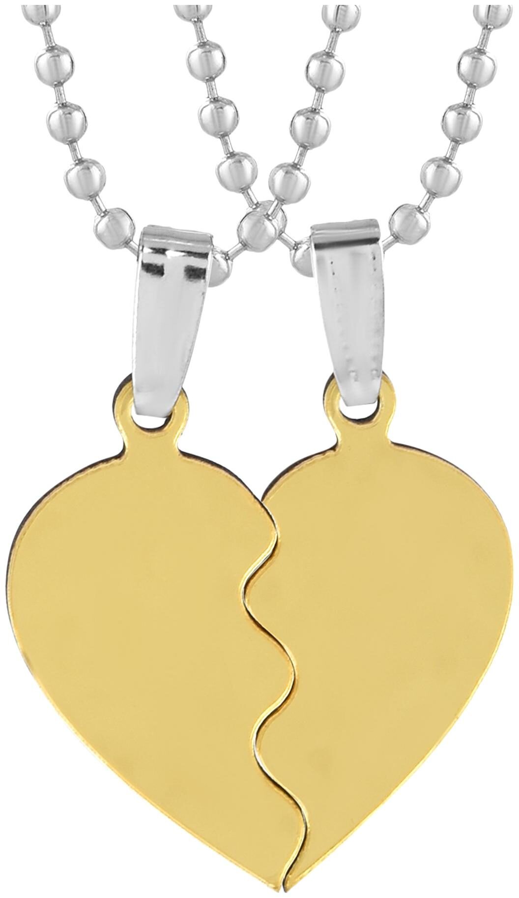 

MissMister Golden finish Mirror Look 2 parts Broken Hearts Pendant Love jewellery valentines(MM7708PCKL)