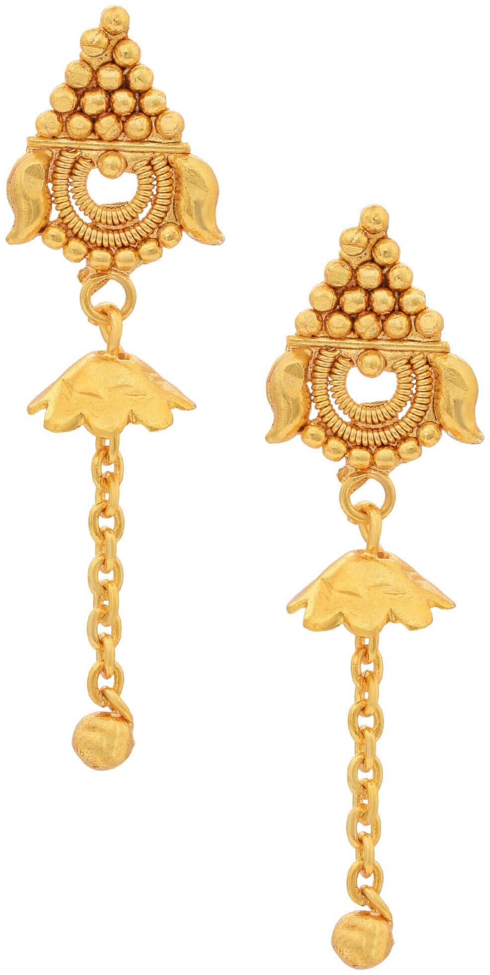 

Missmister Gold Plated Stud With Jhumki Design Ethnic Stud Earrings